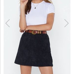 BLACK CORDUROY MINI SKIRT -NASTY GAL
